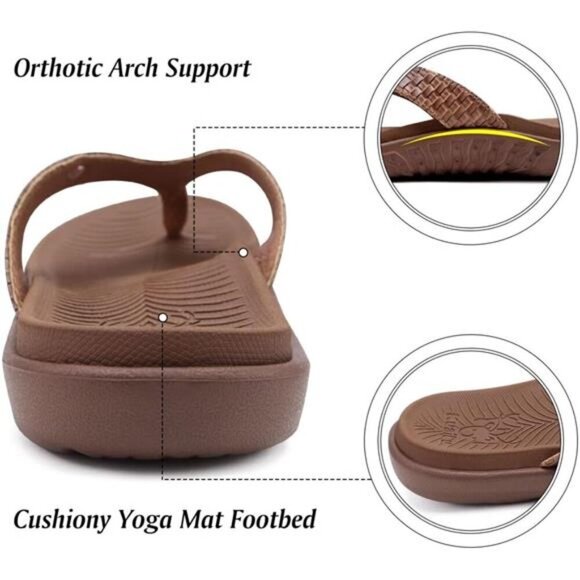 Womens Flip Flops Yoga Mat Sandals Arch Support Slip On Summer Walking Shoe - Picture 3 of 7